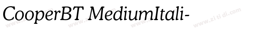CooperBT MediumItali字体转换